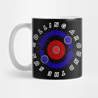 [Apparel only] Curling Stone rolling like the Earth's orbit (Outside Text) Mug